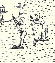 Ice skaters on Swedish map 1539